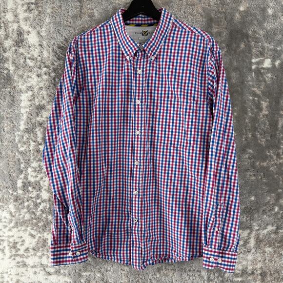 Club Room Size XL Slim Fit Checker Casual Button Shirt Long Sleeve Collared - Picture 1 of 8